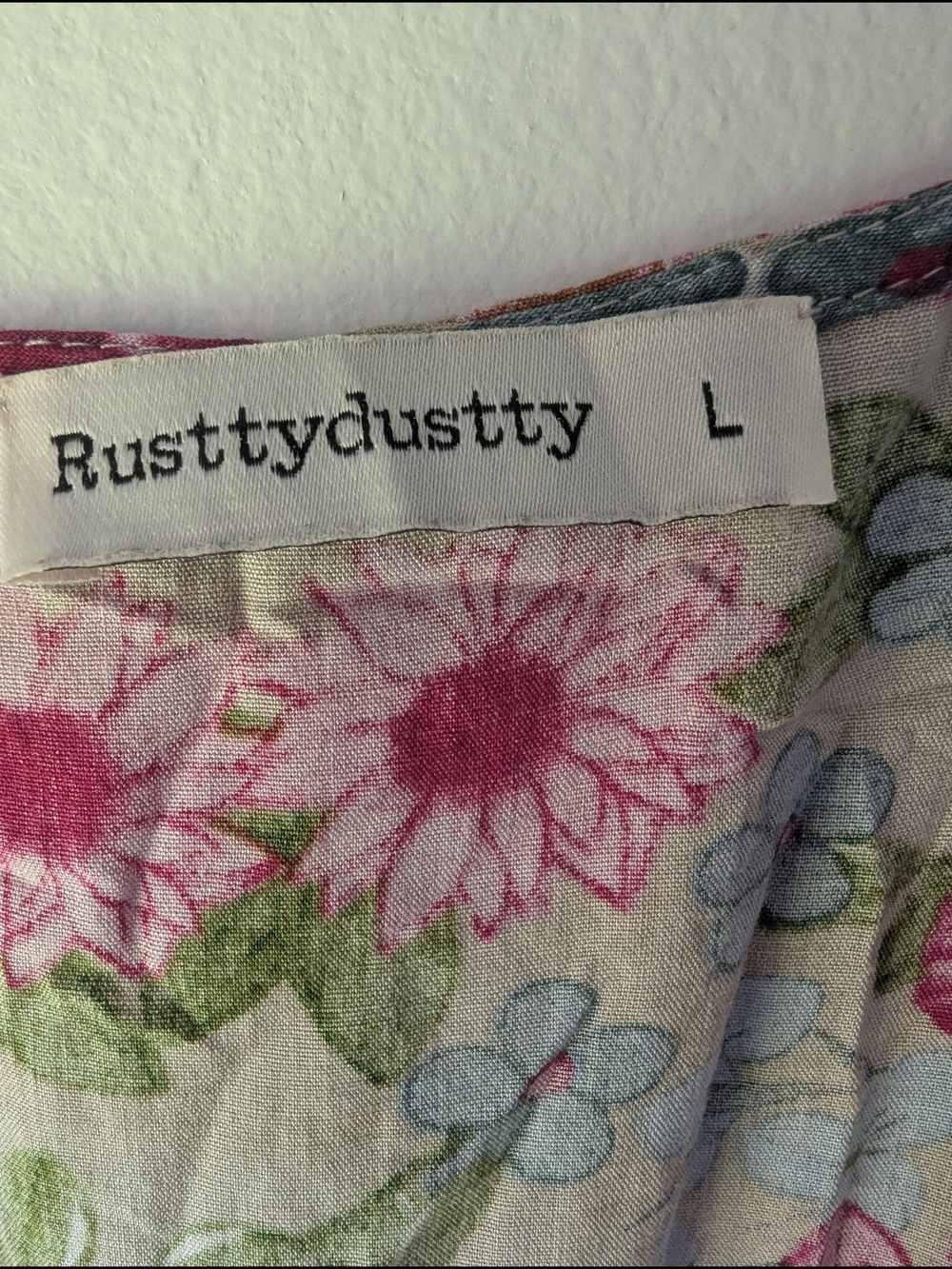 Floral Pink & Green Maxi Dress with V-Neck - Picture 3 of 3